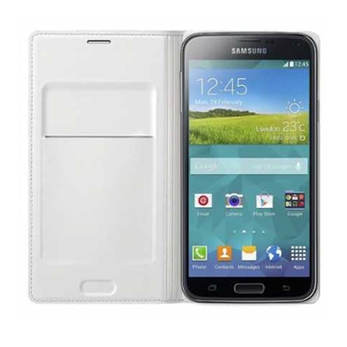 Samsung Flip Wallet for Galaxy S5 K Pacific White | JAR Computers Samsung Flip Wallet for Galaxy S5 K Pacific White