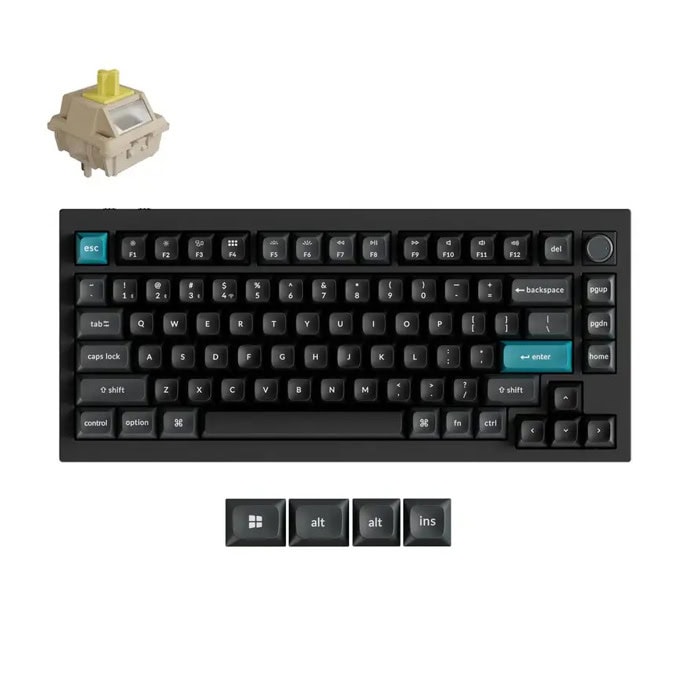 keychron q1 ultra 8k black silk pom switch banana | JAR Computers keychron q1 ultra 8k black silk pom switch banana