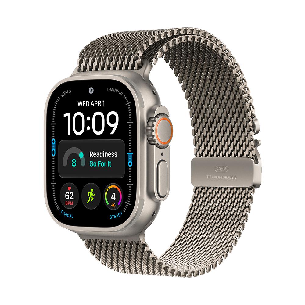 Apple Watch Ultra 4 Cellular 49mm Natural Titanium Case with Natural Titanium Milanese Loop - L | JAR Computers Apple Watch Ultra 4 Cellular 49mm Natural Titanium Case with Natural Titanium Milanese Loop - L