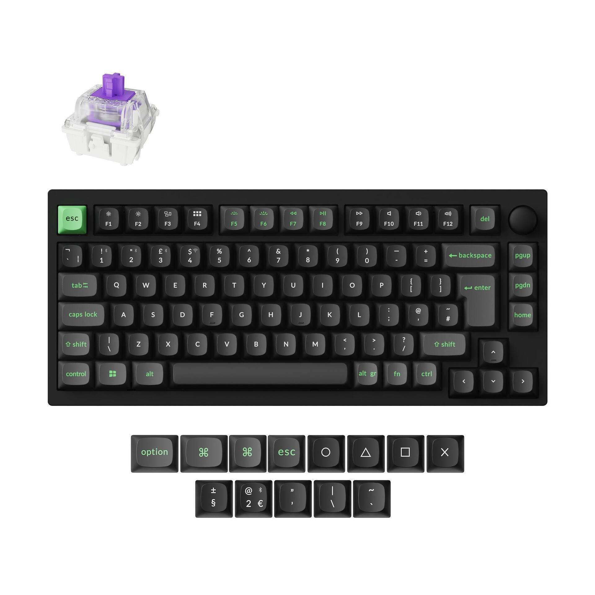 Безжична Механична клавиатура Lemokey P1 HE QMK 75% Black - HE Magnetic Switch - UK Layout | JAR Computers Безжична Механична клавиатура Lemokey P1 HE QMK 75% Black - HE Magnetic Switch - UK Layout