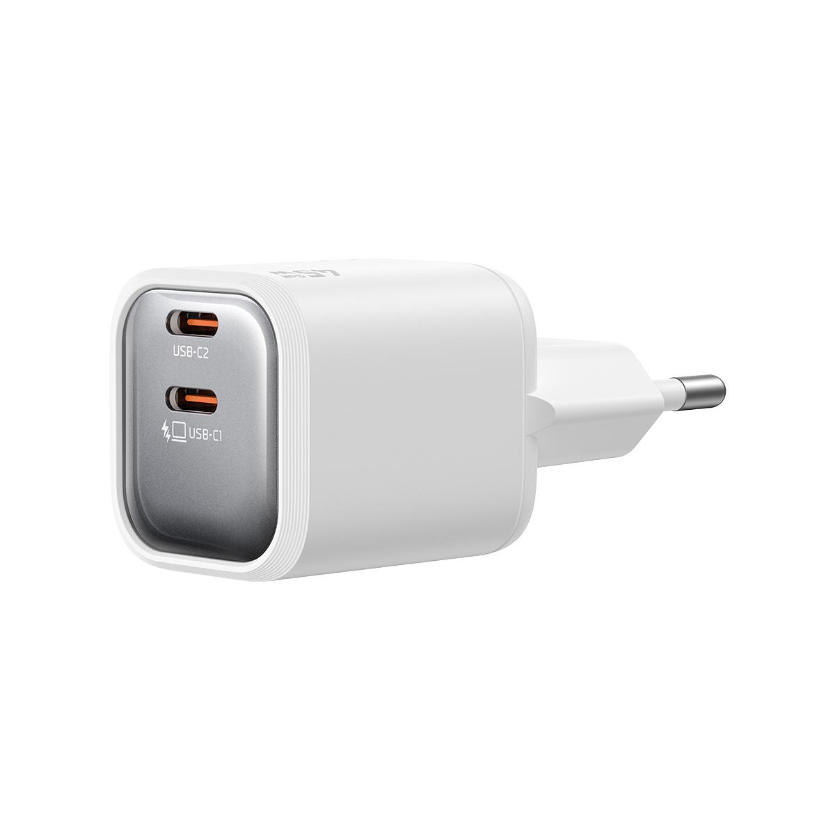 Бързо Зарядно устройство Xmart, GaN, 45W, 2xUSB-C, Ултра компактно, Бяло | JAR Computers Бързо Зарядно устройство Xmart, GaN, 45W, 2xUSB-C, Ултра компактно, Бяло