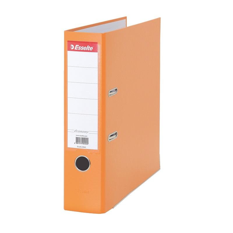 Класьор Esselte Economy, РР, A4, 75 мм, метален кант, сменяем етикет, оранжев | JAR Computers Класьор Esselte Economy, РР, A4, 75 мм, метален кант, сменяем етикет, оранжев