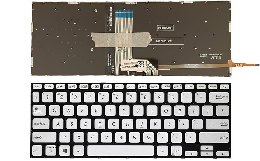 Клавиатура за лаптоп Asus VivoBook 14 X409 X409F X409D X409U X409UA Сребриста Без Рамка С Малък Ентър, с Подсветка | JAR Computers Клавиатура за лаптоп Asus VivoBook 14 X409 X409F X409D X409U X409UA Сребриста Без Рамка С Малък Ентър, с Подсветка