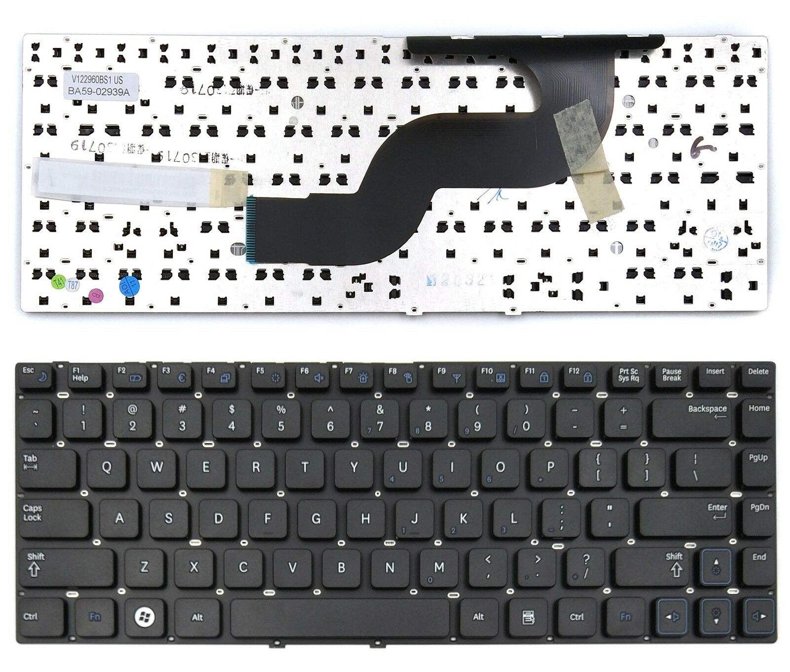 Клавиатура за лаптоп Samsung RV411 RV412 RV415 RV420 Черна Без Рамка (Малък Ентър) / Black Without Frame US | JAR Computers Клавиатура за лаптоп Samsung RV411 RV412 RV415 RV420 Черна Без Рамка (Малък Ентър) / Black Without Frame US