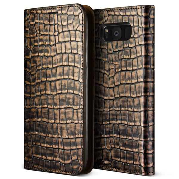 Кожен калъф (естествена кожа), тип портфейл за Samsung Galaxy S8 Plus - Verus Genuine Croco Diary Case (тъмно злато) | JAR Computers Кожен калъф (естествена кожа), тип портфейл за Samsung Galaxy S8 Plus - Verus Genuine Croco Diary Case (тъмно злато)