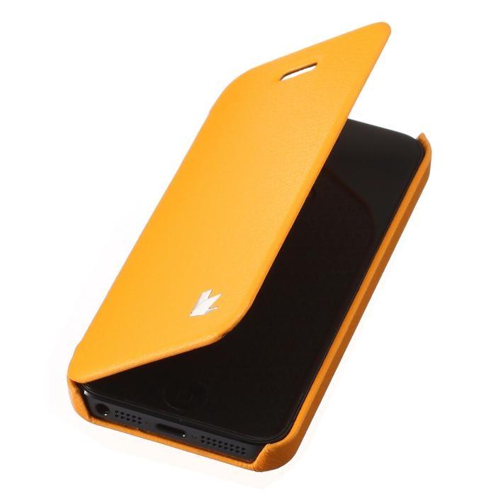 Кожен калъф тип портфейл за iPhone 5, iPhone 5S, iPhone SE - Jison Fashion Folio Case (оранжев) | JAR Computers Кожен калъф тип портфейл за iPhone 5, iPhone 5S, iPhone SE - Jison Fashion Folio Case (оранжев)