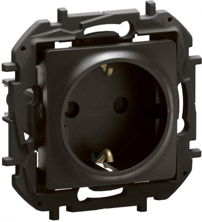 Контакт ШУКО 16A с детска защита цвят Черен Niloe New Legrand | JAR Computers Контакт ШУКО 16A с детска защита цвят Черен Niloe New Legrand