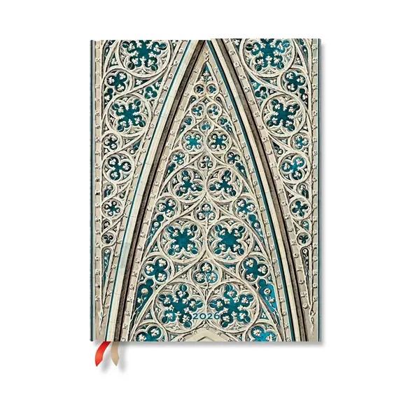 Paperblanks Планер Vault of the Milan Cathedral, Ultra, хоризонтален, твърда корица, 80 листа, за 2026 година