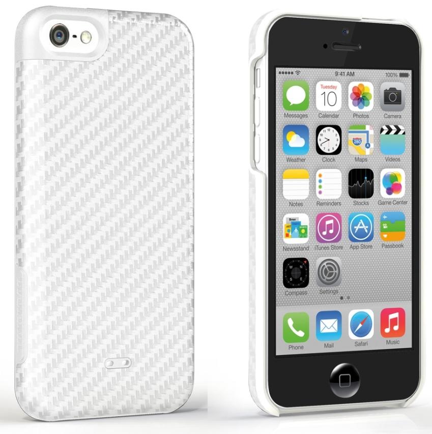 Поликарбонатов кейс с карбоново покритие за iPhone 5C - Tunewear Carbonlook (бял) | JAR Computers Поликарбонатов кейс с карбоново покритие за iPhone 5C - Tunewear Carbonlook (бял)