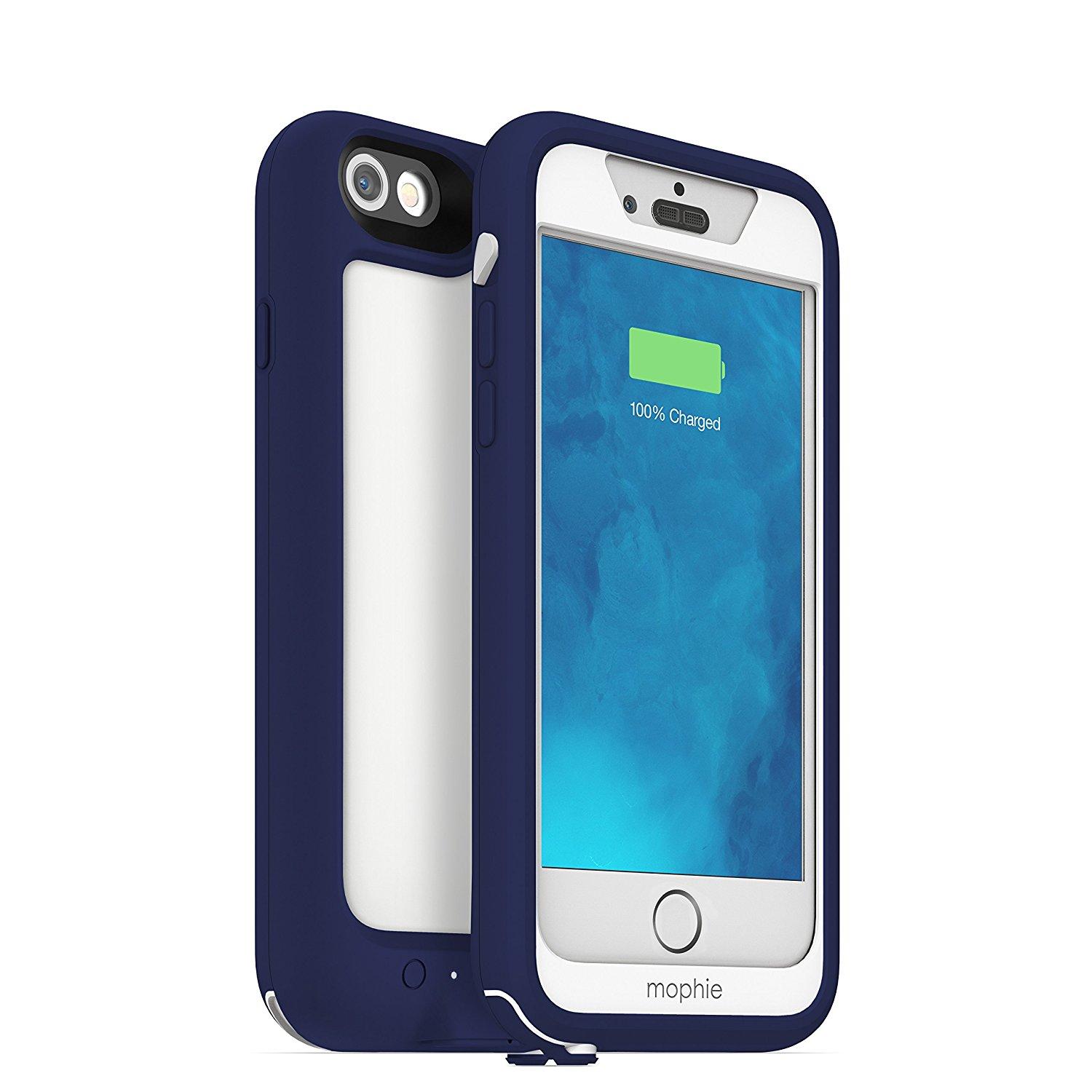 Ударо и водоустойчив кейс с вградена батерия 2750mAh за iPhone 6S, iPhone 6 - Mophie Juice Pack H2 Pro Case (бял-син) | JAR Computers Ударо и водоустойчив кейс с вградена батерия 2750mAh за iPhone 6S, iPhone 6 - Mophie Juice Pack H2 Pro Case (бял-син)