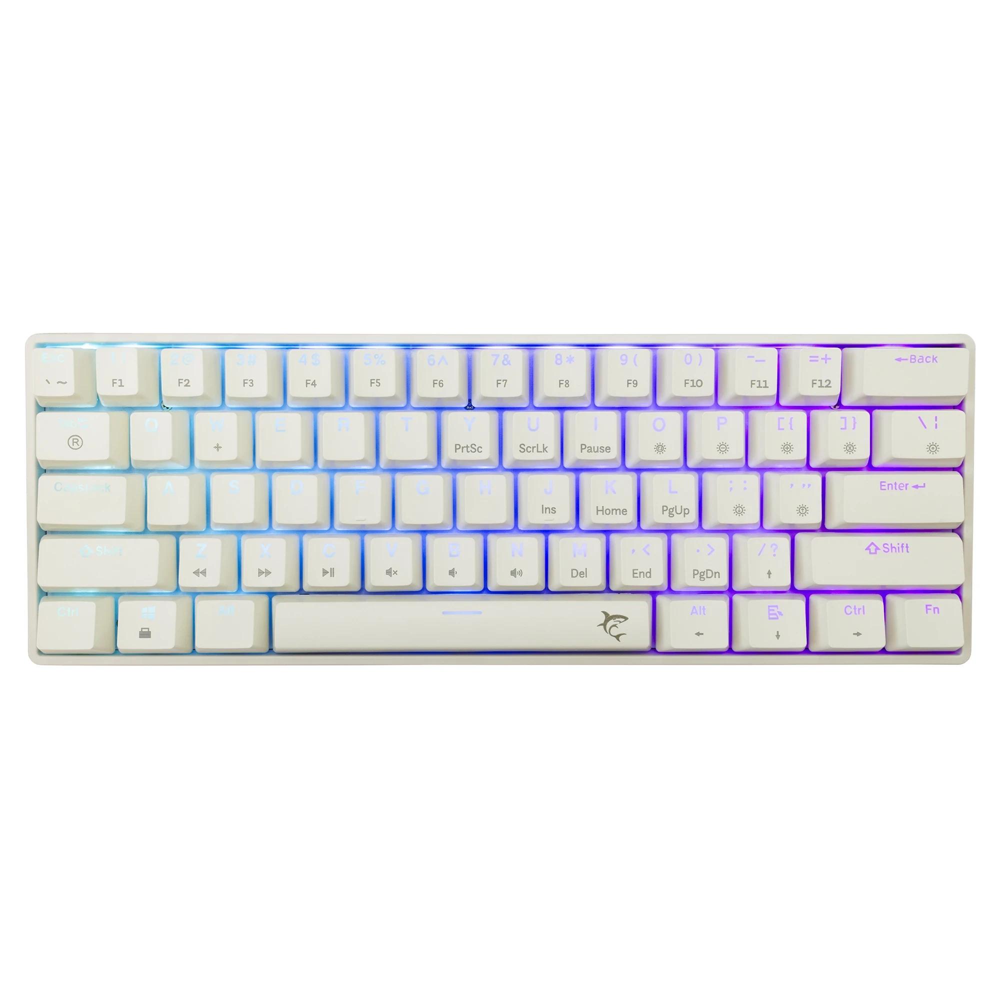 White Shark геймърска механична клавиатура Gaming Mechanical Keyboard SHINOBI 2 - YUSYA 5P Red Switches (English US), White