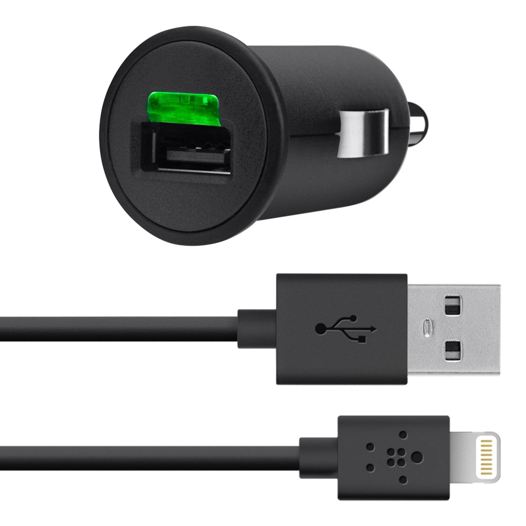 Захранване за кола с кабел Lightning за iPhone 5, iPhone 5S, iPhone SE, iPhone 5C, iPad 4, iPad Mini, iPad mini 2, iPad mini 3 - Belkin 12V LTG Micro 2.1 Amp/10W | JAR Computers Захранване за кола с кабел Lightning за iPhone 5, iPhone 5S, iPhone SE, iPhone 5C, iPad 4, iPad Mini, iPad mini 2, iPad mini 3 - Belkin 12V LTG Micro 2.1 Amp/10W