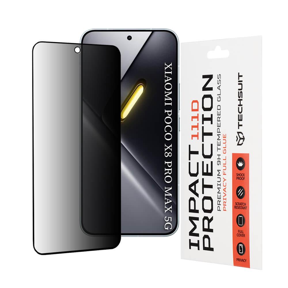 Калено стъклено защитно покритие с определен ъгъл на виждане на Xiaomi Poco X8 Pro Max - Techsuit Privacy Full Glue Tempered Glass 111D (черен-прозрачен) | JAR Computers Калено стъклено защитно покритие с определен ъгъл на виждане на Xiaomi Poco X8 Pro Max - Techsuit Privacy Full Glue Tempered Glass 111D (черен-прозрачен)