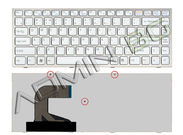 Клавиатура за лаптоп Sony Vaio VPC-S Series Silver Frame White | JAR Computers Клавиатура за лаптоп Sony Vaio VPC-S Series Silver Frame White