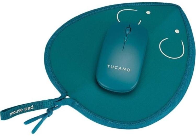 Мишка и подложка Tucano - TOPO, оптична, безжична, сини | JAR Computers Мишка и подложка Tucano - TOPO, оптична, безжична, сини