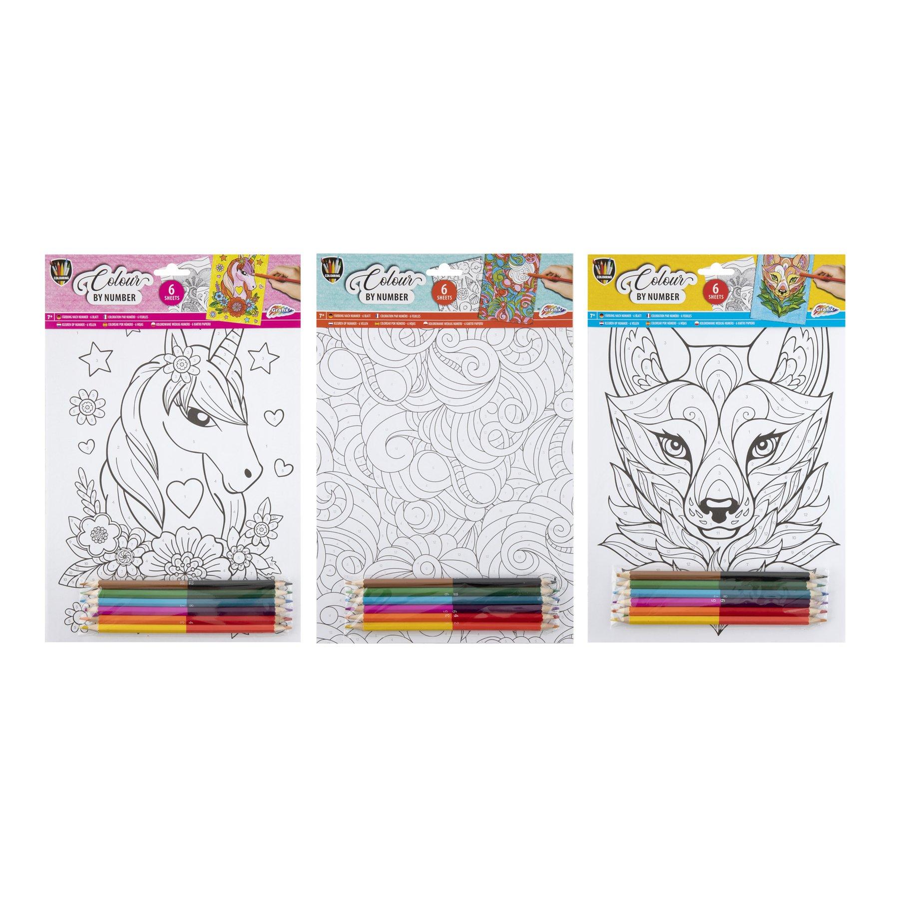 Moxy Рисуване по номера, асорти, А4, с 6 молива, 6 листа, 48 броя | JAR Computers Moxy Рисуване по номера, асорти, А4, с 6 молива, 6 листа, 48 броя