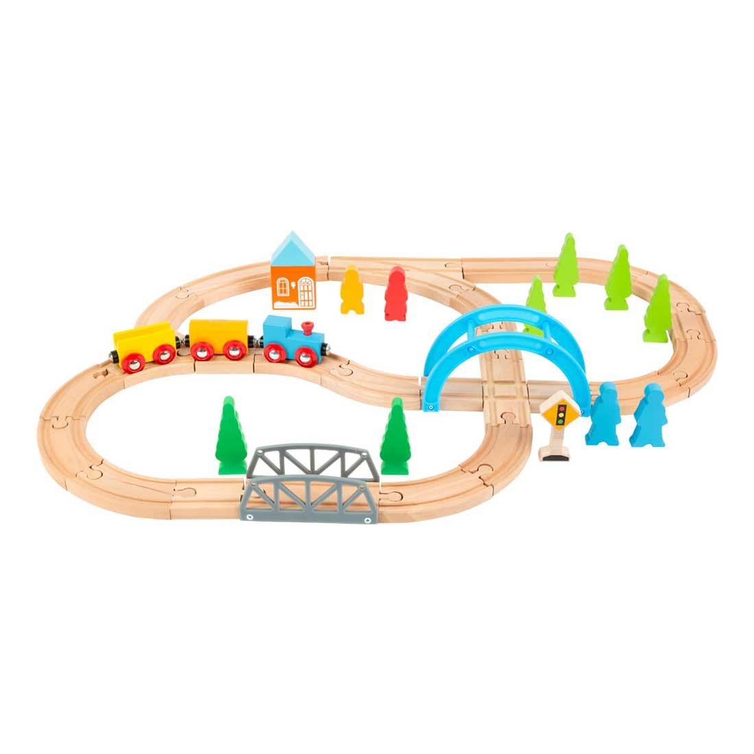 Small Foot Влакче с релси, дървено 45 х 60 х 9.5 cm, 40 части | JAR Computers Small Foot Влакче с релси, дървено 45 х 60 х 9.5 cm, 40 части