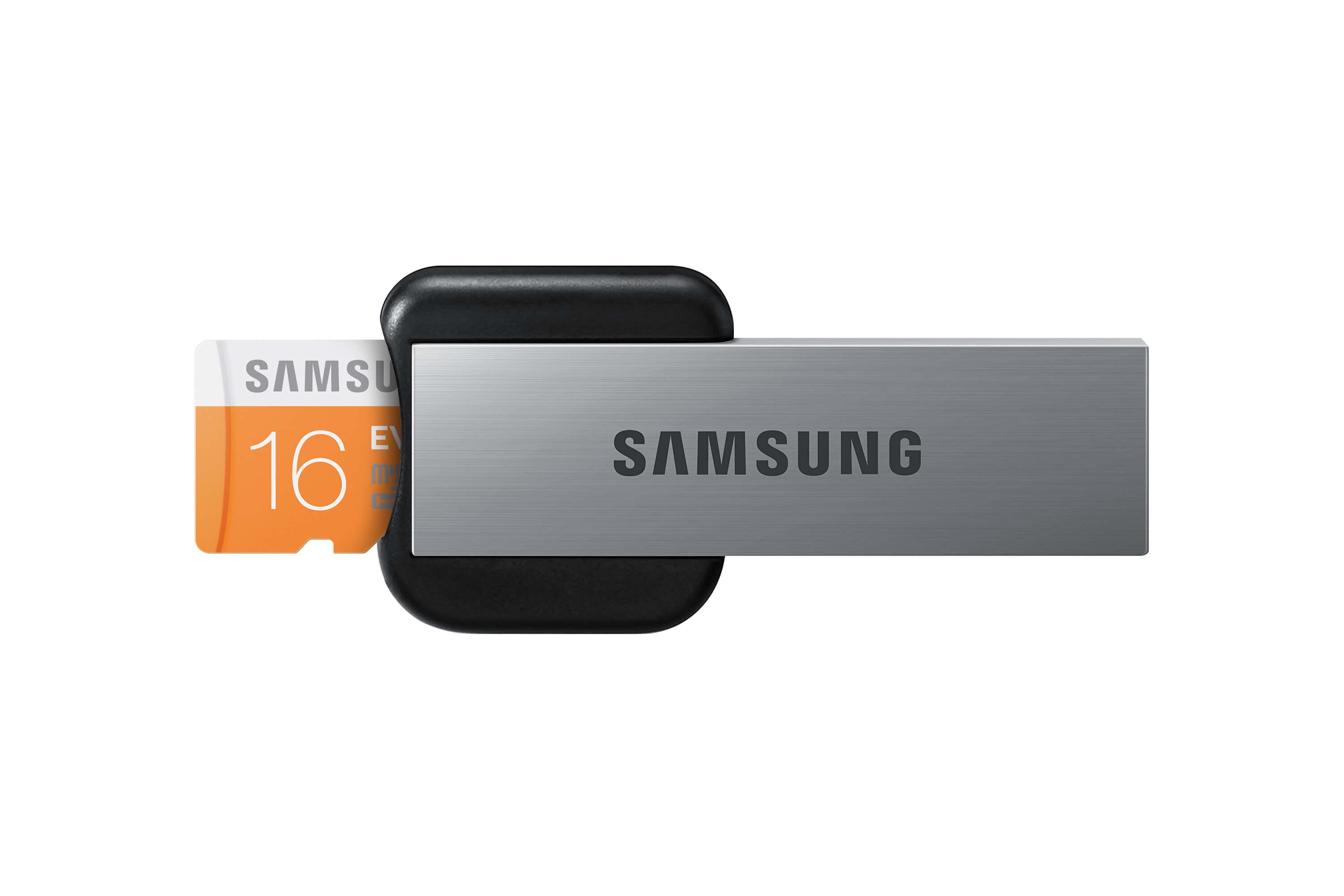 16GB MicroSDHC памет и USB флашка - Samsung MicroSDHC 16GB EVO UHS-I with USB Reader (клас 10) | JAR Computers 16GB MicroSDHC памет и USB флашка - Samsung MicroSDHC 16GB EVO UHS-I with USB Reader (клас 10)