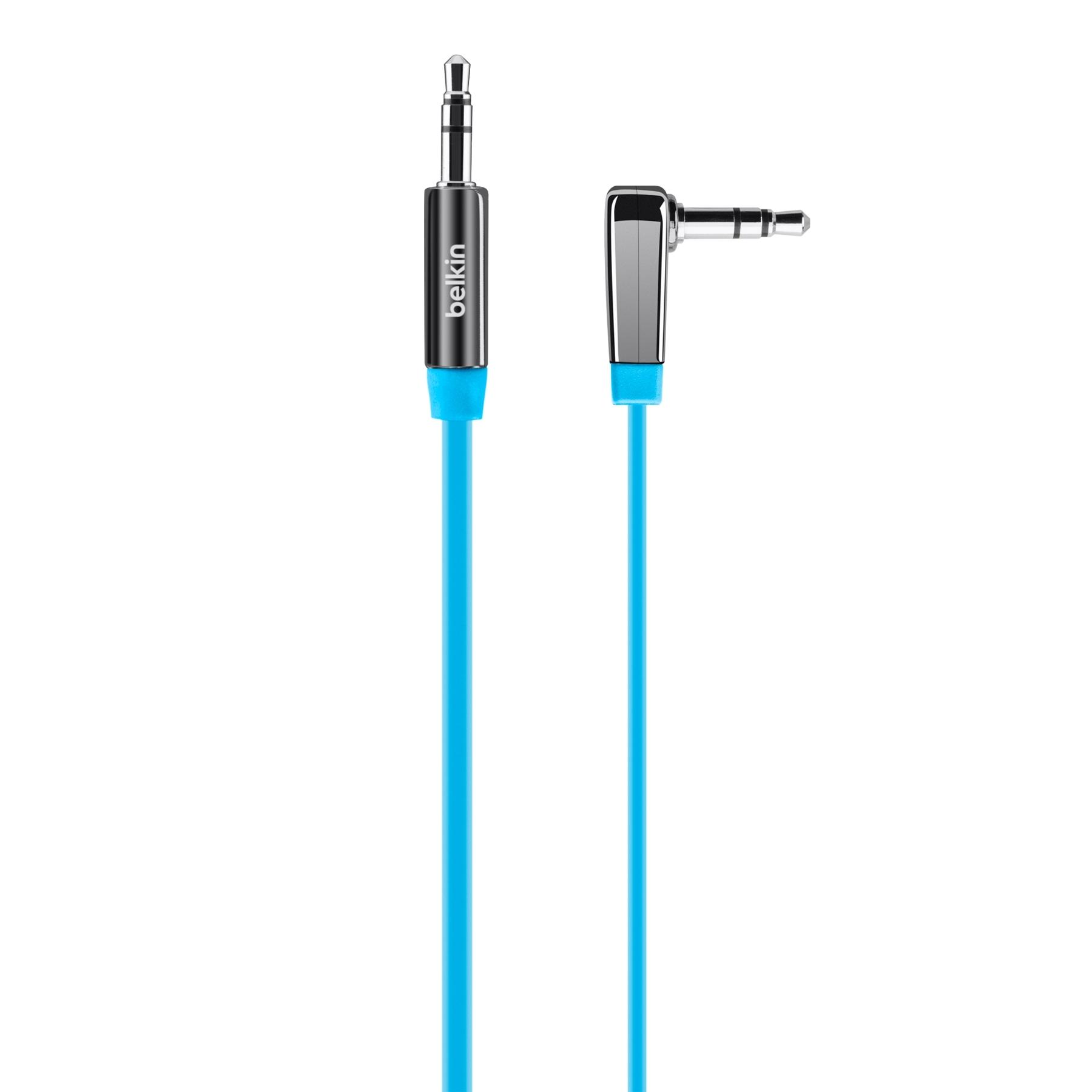 3.5 мм. аудио кабел 90 см. - Belkin Mixit Flat Audio (син) | JAR Computers 3.5 мм. аудио кабел 90 см. - Belkin Mixit Flat Audio (син)