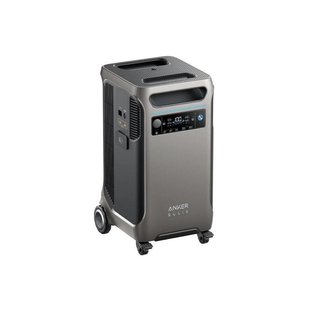 Anker Solix F3800 Portable Power Station 6000W, 3840Wh - мощна зарядна станция с 4 x AC (220V за ел. мрежа), 3 x USB-C, 2 x USB-A изходи и едно гнездо за кола (черен) 