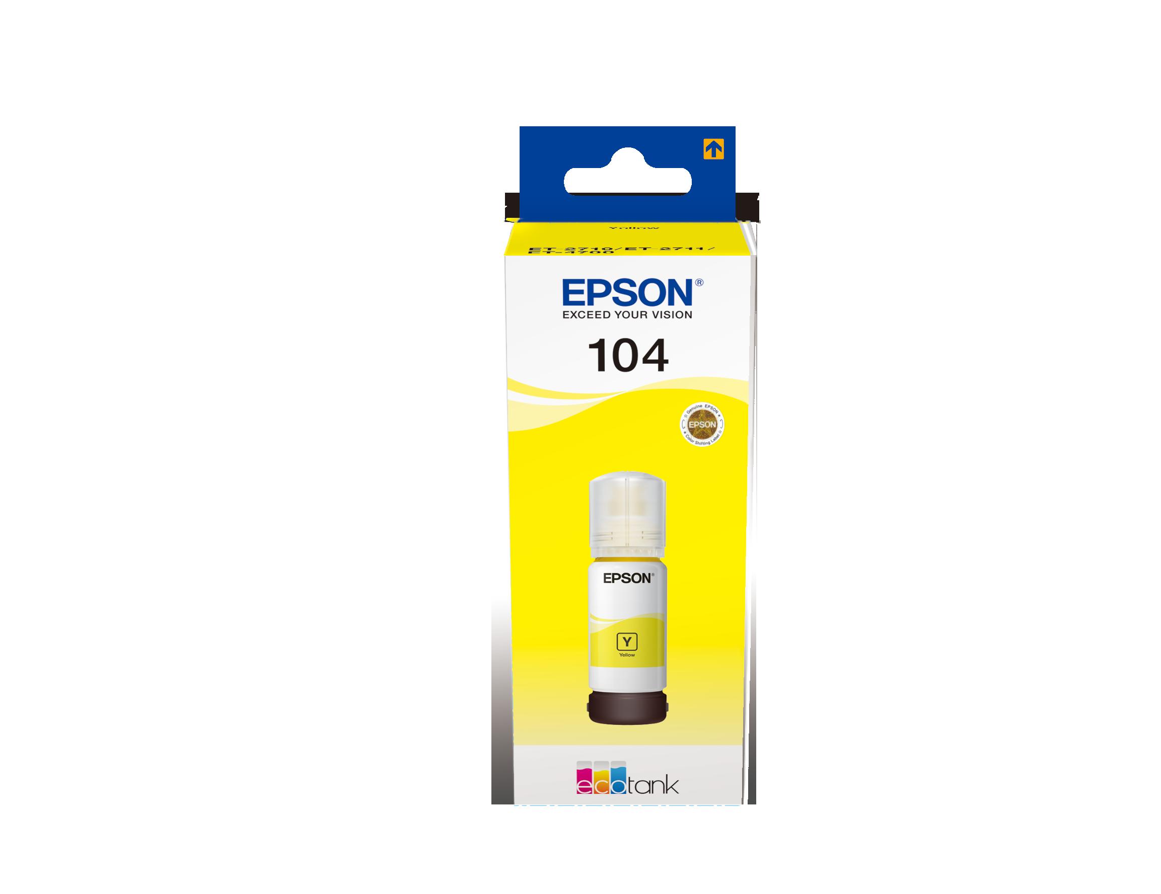 Бутилка мастило за Epson EcoTank ET-2710/ET-2860/ET-2870 Series - Ink - /104/ / C13T00P440 - Yellow - PN C13T00P440 | JAR Computers Бутилка мастило за Epson EcoTank ET-2710/ET-2860/ET-2870 Series - Ink - /104/ / C13T00P440 - Yellow - PN C13T00P440