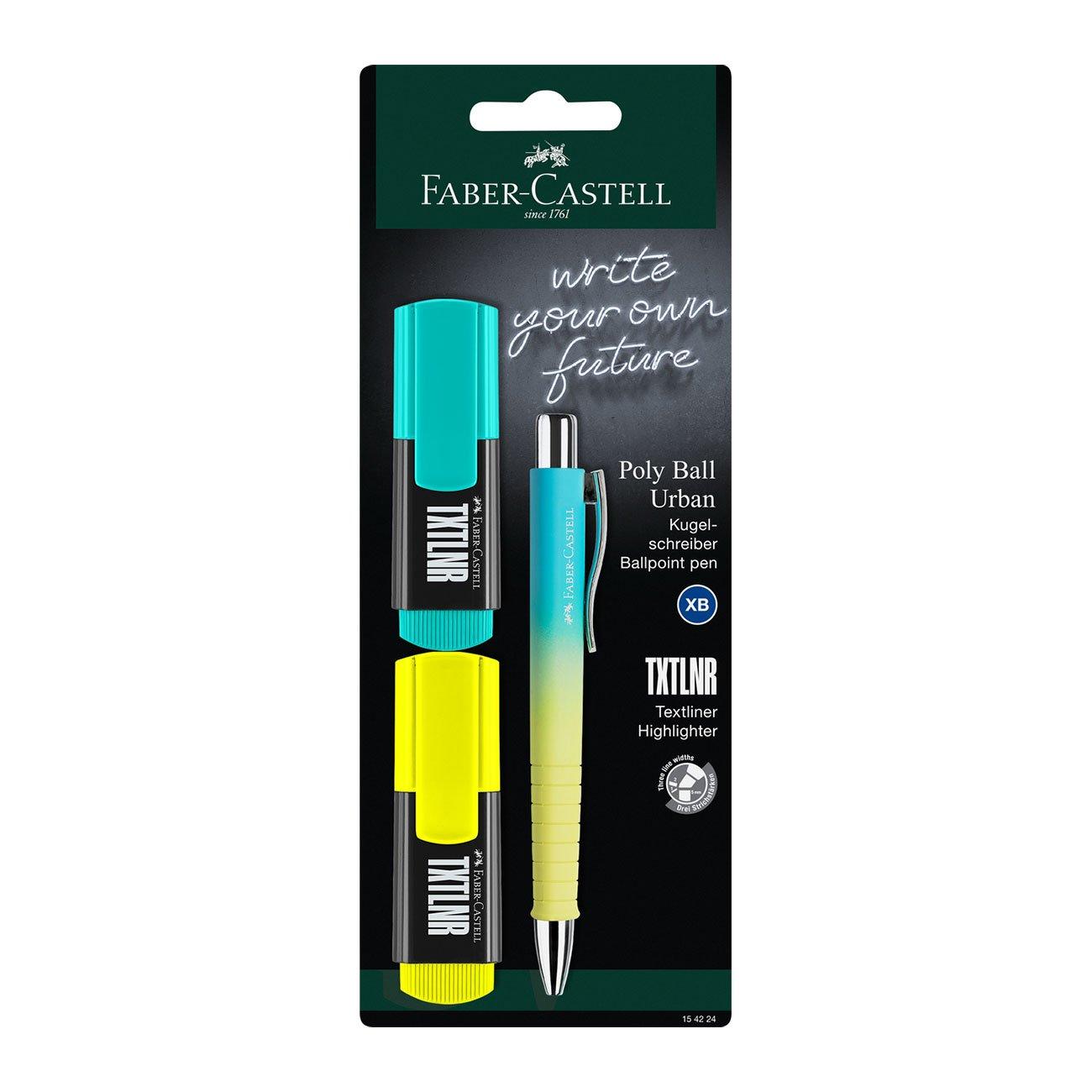 Faber-Castell Химикалка Poly Ball, в комплект с текст маркер Mini - 2 броя, в блистер | JAR Computers Faber-Castell Химикалка Poly Ball, в комплект с текст маркер Mini - 2 броя, в блистер