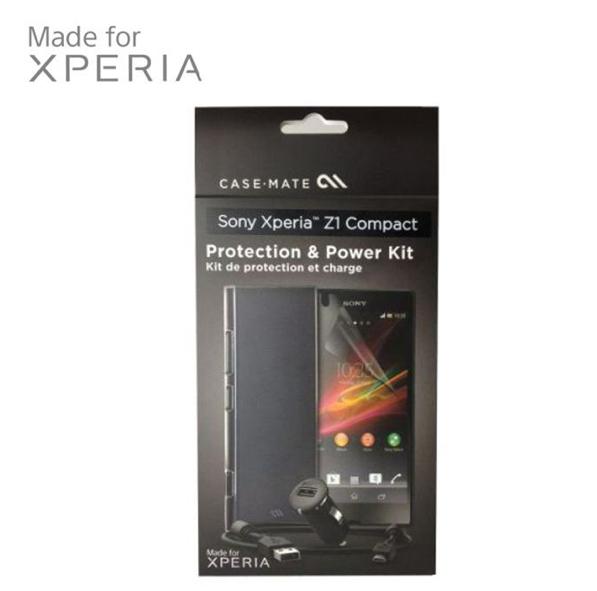 Кейс, зарядно, кабел и покритие за дисплея за Sony Xperia Z1 Compact - CaseMate Accessory Kit | JAR Computers Кейс, зарядно, кабел и покритие за дисплея за Sony Xperia Z1 Compact - CaseMate Accessory Kit