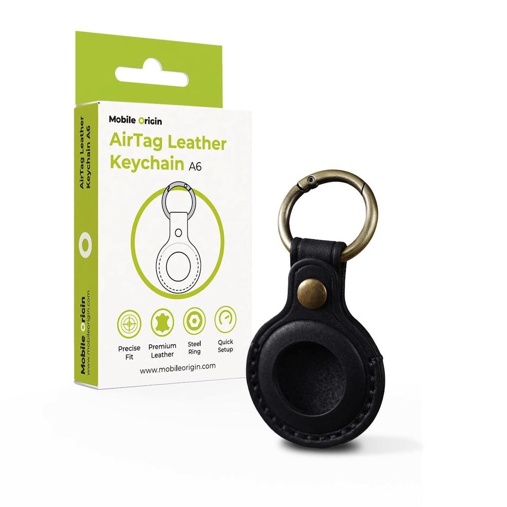 Кожен ключодържател за Apple AirTag - Mobile Origin A6 AirTag Leather Keychain (черен) | JAR Computers Кожен ключодържател за Apple AirTag - Mobile Origin A6 AirTag Leather Keychain (черен)
