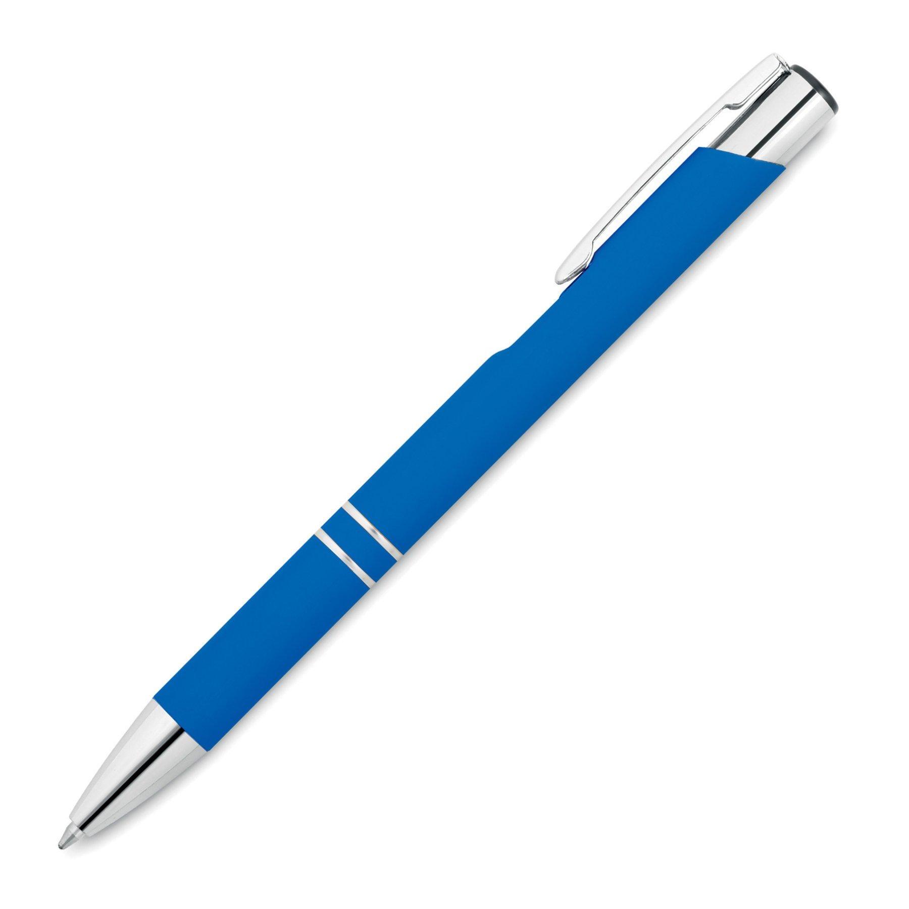 Office 1 Химикалка Norma Soft, метална, гумирана, синя