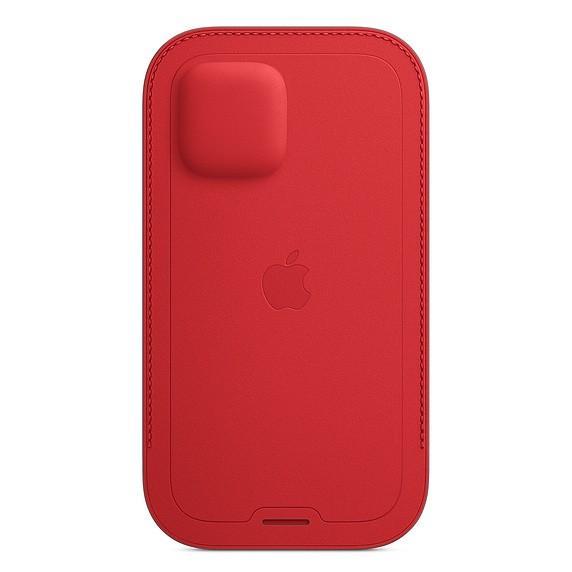 Оригинален кожен калъф, тип джоб за iPhone 12, iPhone 12 Pro - Apple iPhone Leather Sleeve with MagSafe (червен) | JAR Computers Оригинален кожен калъф, тип джоб за iPhone 12, iPhone 12 Pro - Apple iPhone Leather Sleeve with MagSafe (червен)