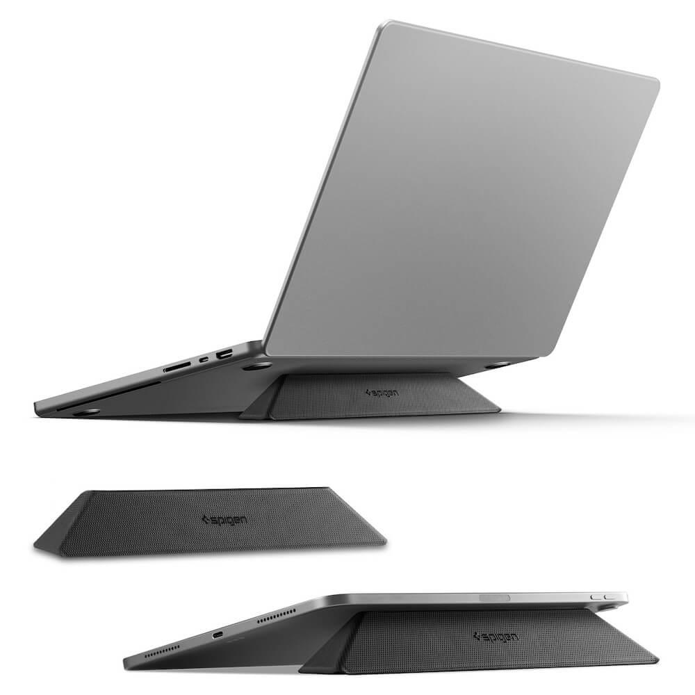 Сгъваема кожена поставка за MacBook и лаптопи - Spigen LD201-S4 Slimfold Universal Laptop Stand (черен) | JAR Computers Сгъваема кожена поставка за MacBook и лаптопи - Spigen LD201-S4 Slimfold Universal Laptop Stand (черен)
