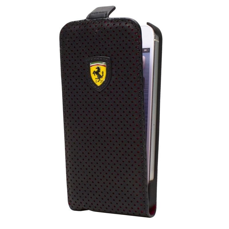 Вертикален кожен калъф (флип) за iPhone 5, iPhone 5S, iPhone SE - Ferrari New Challenge Series Flip Case (черен) | JAR Computers Вертикален кожен калъф (флип) за iPhone 5, iPhone 5S, iPhone SE - Ferrari New Challenge Series Flip Case (черен)