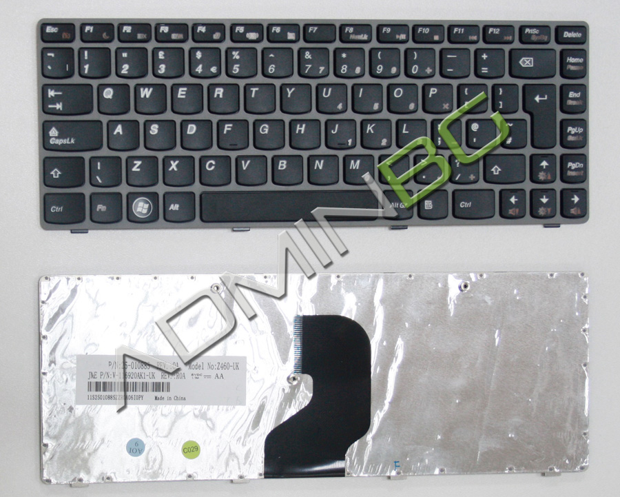 Клавиатура за лаптоп Lenovo IdeaPad Z450 Z460 Gray Frame Black