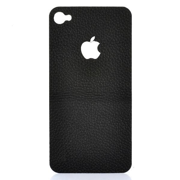 Кожен скин за задната част на iPhone 4/4S и защитно покритие за дисплея (черен) | JAR Computers Кожен скин за задната част на iPhone 4/4S и защитно покритие за дисплея (черен)