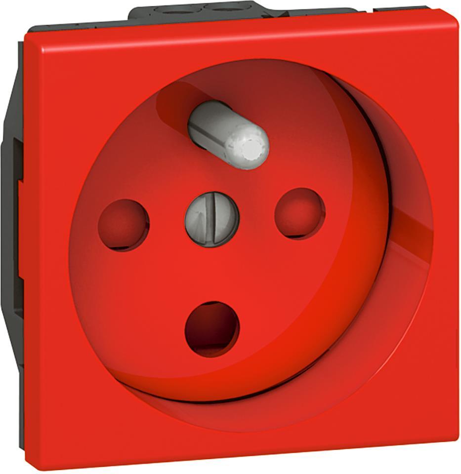 Контакт ФРЕНСКИ стандарт c тампер защита 2 мод. цвят червен Mosaic Legrand | JAR Computers Контакт ФРЕНСКИ стандарт c тампер защита 2 мод. цвят червен Mosaic Legrand