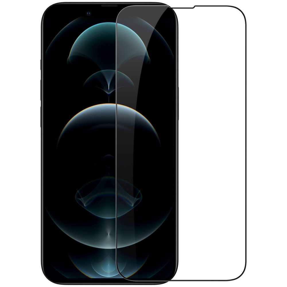 Nillkin CP PRO Ultra Thin Full Coverage Tempered Glass - калено стъклено защитно покритие за дисплея на iPhone 13 Pro Max (черен-прозрачен)