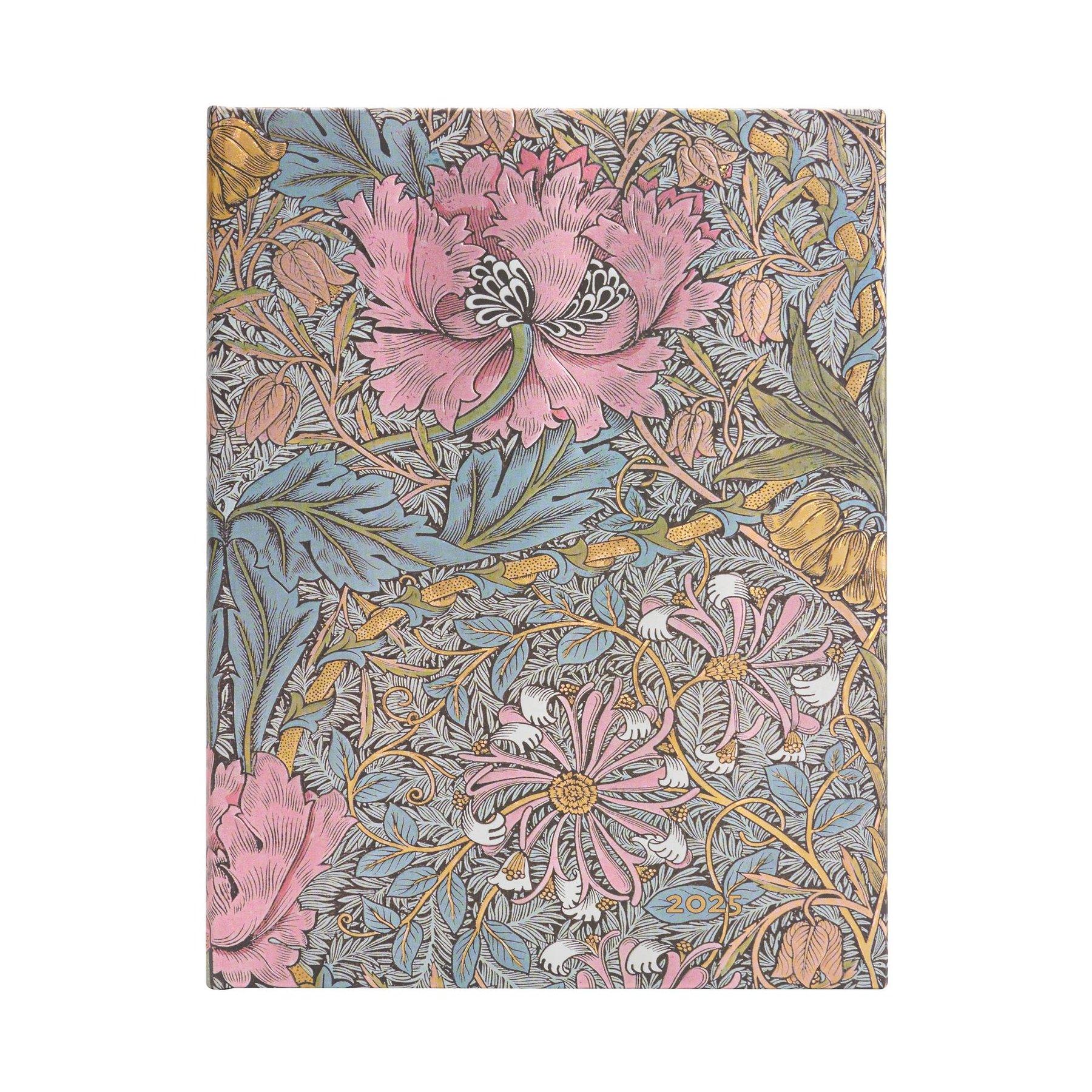 Paperblanks Планер Morris Pink, Ultra, вертикален, твърда корица, 80 листа, за 2025 година | JAR Computers Paperblanks Планер Morris Pink, Ultra, вертикален, твърда корица, 80 листа, за 2025 година