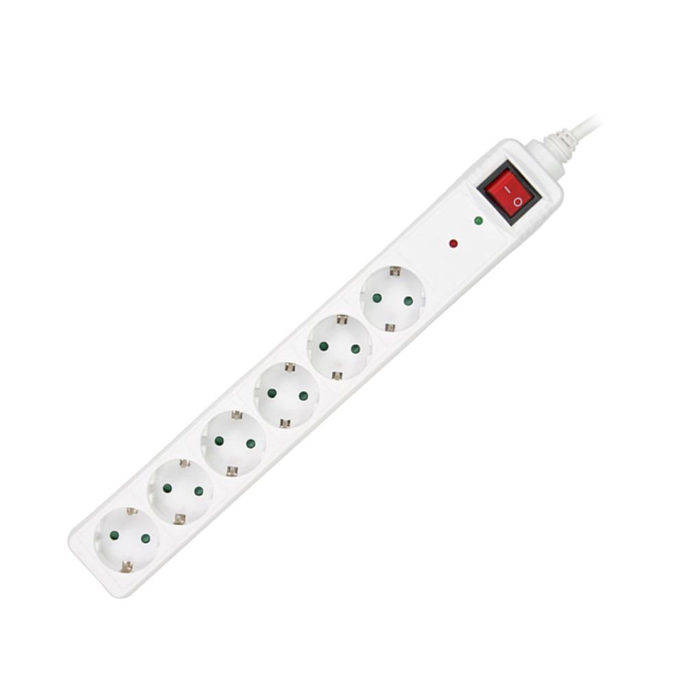 Разклонител с ключ Xmart GNBKS06, Защита от пренапрежение, 6 гнезда, 1.5 м, Бял | JAR Computers Разклонител с ключ Xmart GNBKS06, Защита от пренапрежение, 6 гнезда, 1.5 м, Бял