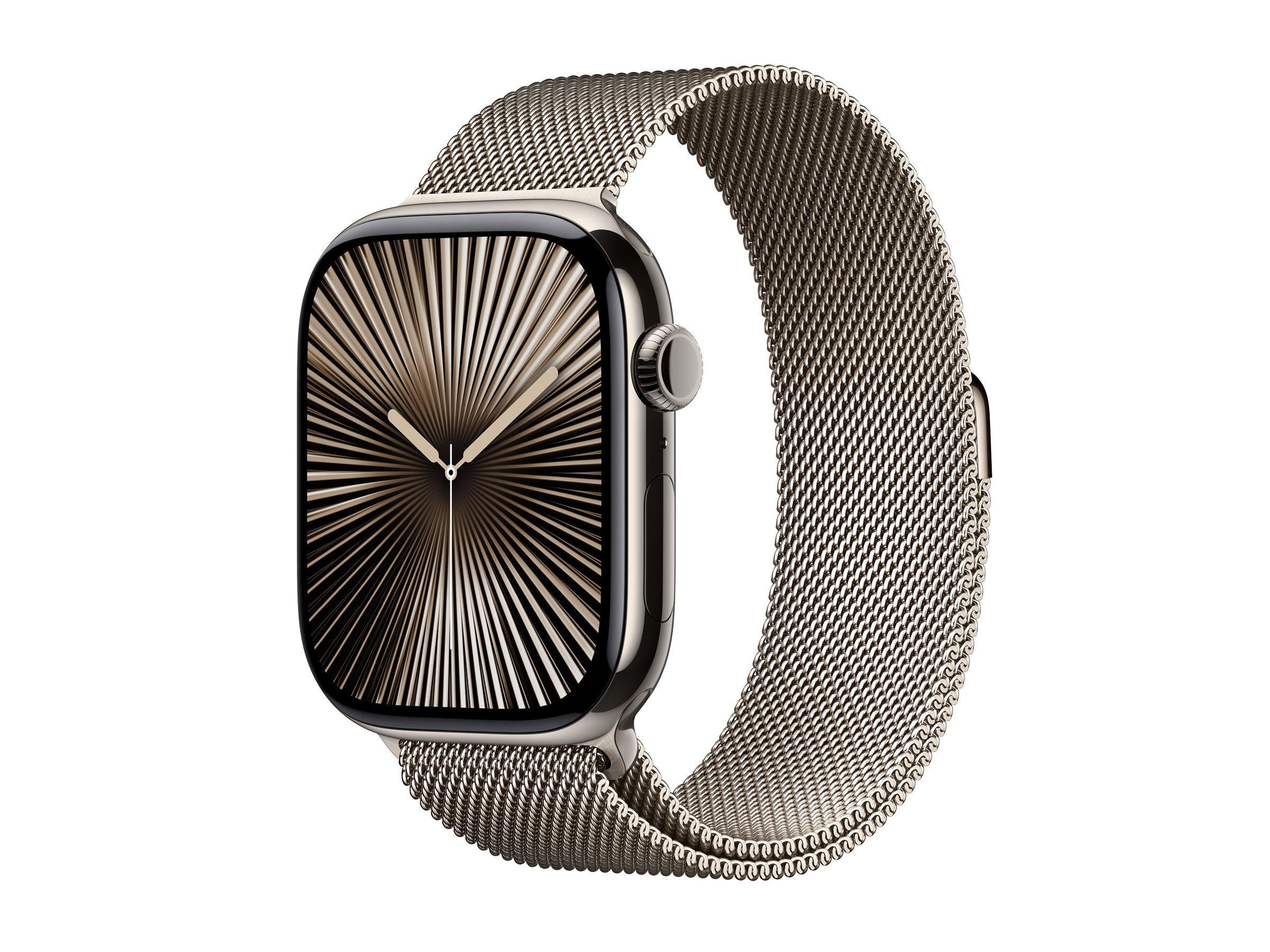 APPLE Watch Series 10 GPS + Cellular 46mm Natural Titanium Case with Natural Milanese Loop - M/L | JAR Computers APPLE Watch Series 10 GPS + Cellular 46mm Natural Titanium Case with Natural Milanese Loop - M/L