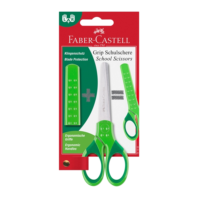 Faber-Castell Ножица Grip, детска, зелена