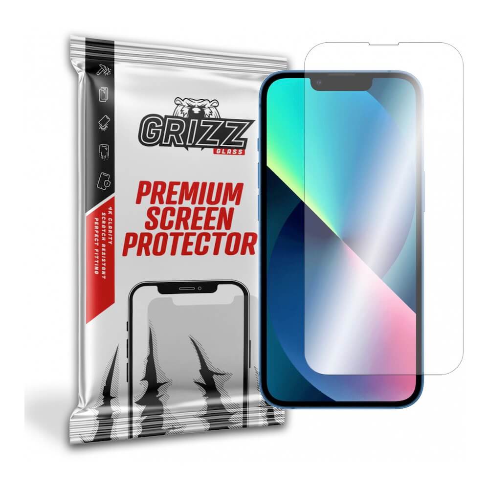 GrizzGlass HybridGlass Screen Protector - хибридно защитно покритие за дисплея на iPhone 13 (прозрачно)