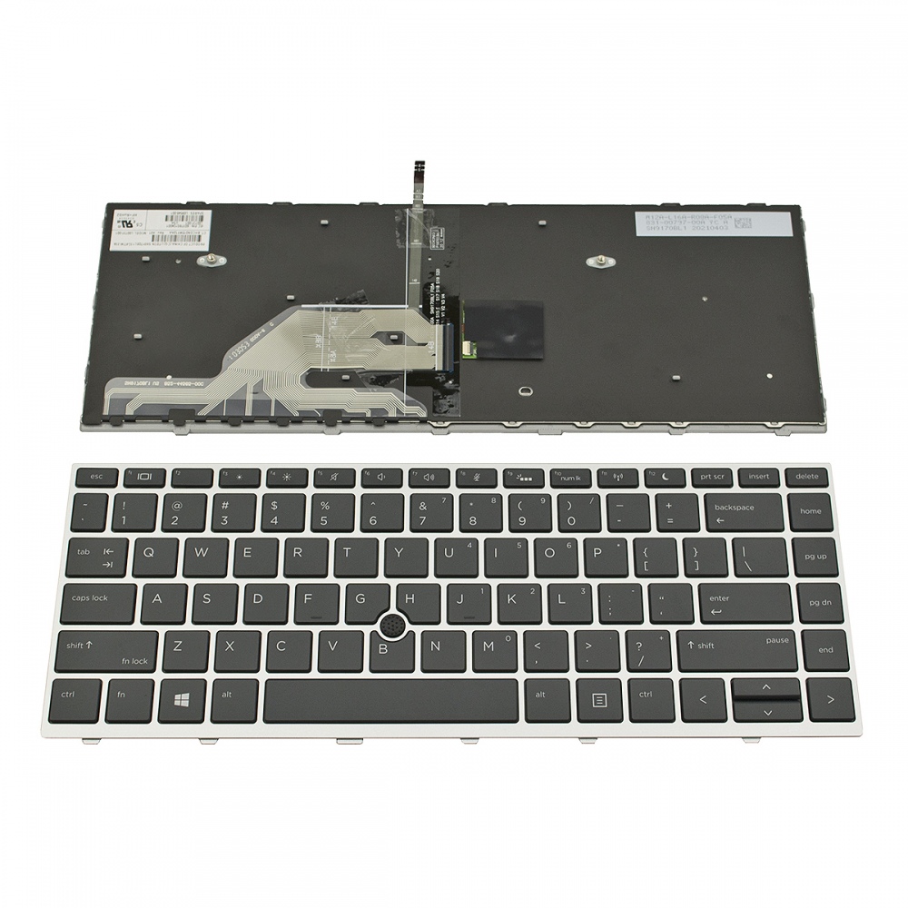 Клавиатура за лаптоп HP ProBook 440 G5 445 G5 640 G5  Със Сребриста Рамка с Подсветка / Silver Frame Black With Backlit with Pointing Stick