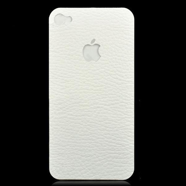 Кожен скин за задната част на iPhone 4/4S и защитно покритие за дисплея (бял) | JAR Computers Кожен скин за задната част на iPhone 4/4S и защитно покритие за дисплея (бял)