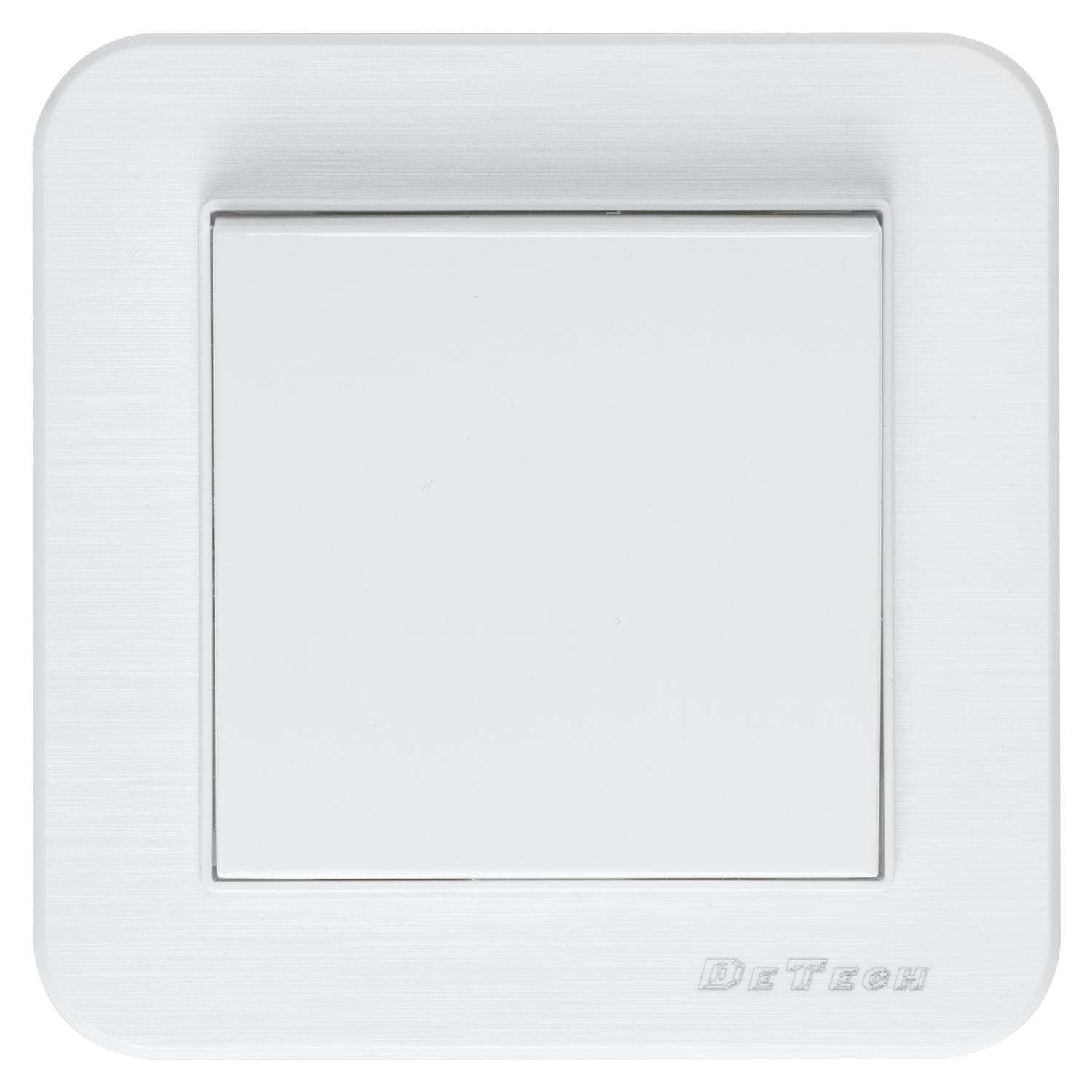 Кръстат електрически ключ DeTech DE-9223-33, С рамка, схема 7, 10А, 250V, За вграждане, IP20, Бял - 75032 | JAR Computers Кръстат електрически ключ DeTech DE-9223-33, С рамка, схема 7, 10А, 250V, За вграждане, IP20, Бял - 75032