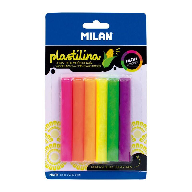 Milan Пластилин, 6 неонови цвята, 70 g | JAR Computers Milan Пластилин, 6 неонови цвята, 70 g