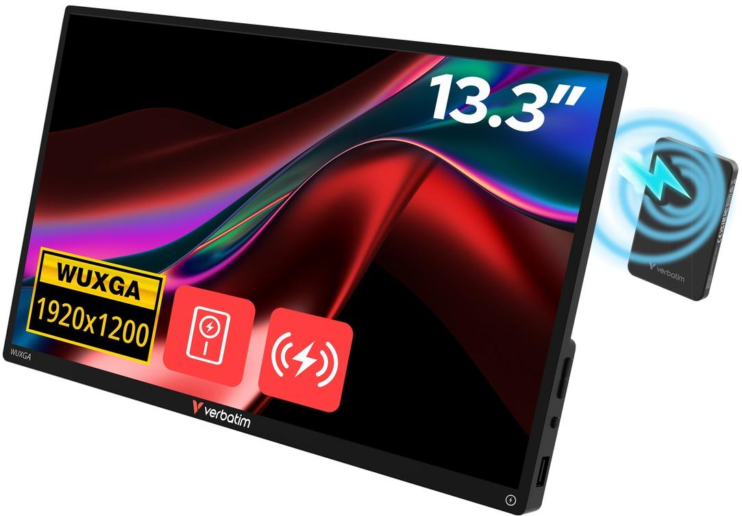 Монитор Verbatim - Portable Touch, 13.3'', WUXGA + Wireless Power Supply | JAR Computers Монитор Verbatim - Portable Touch, 13.3'', WUXGA + Wireless Power Supply