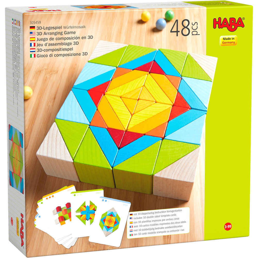 МОЗАЙКА HABA 3D ДЪРВЕНА С ШАБЛОНИ 48Ч