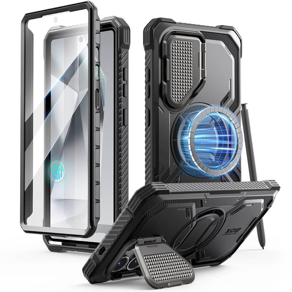 Удароустойчив хибриден кейс с MagSafe и вграден протектор за дисплея за Samsung Galaxy S25 Ultra - i-Blason SUPCASE ArmorBox MagSafe Case (черен) | JAR Computers Удароустойчив хибриден кейс с MagSafe и вграден протектор за дисплея за Samsung Galaxy S25 Ultra - i-Blason SUPCASE ArmorBox MagSafe Case (черен)