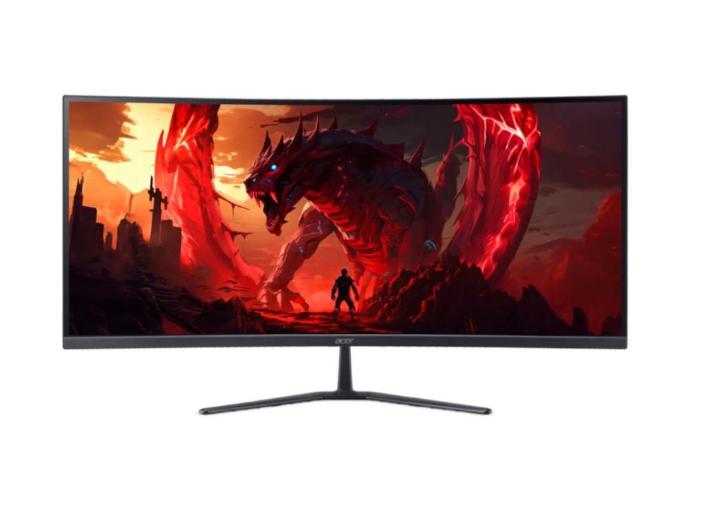 Acer Nitro ED340CURJ0bmiipx, 34'' VA, WQHD (3440x1440), Curved 1500R, ZeroFrame, FreeSync Premium, 120Hz (DP)/100Hz (HDMI), 1ms, 100M:1, 250 nits, HDR10, 99% sRGB, 2x HDMI 2.1, 1x DP 1.4, Audio Out, 2x2W Speakers, , Tilt, VESA, Black