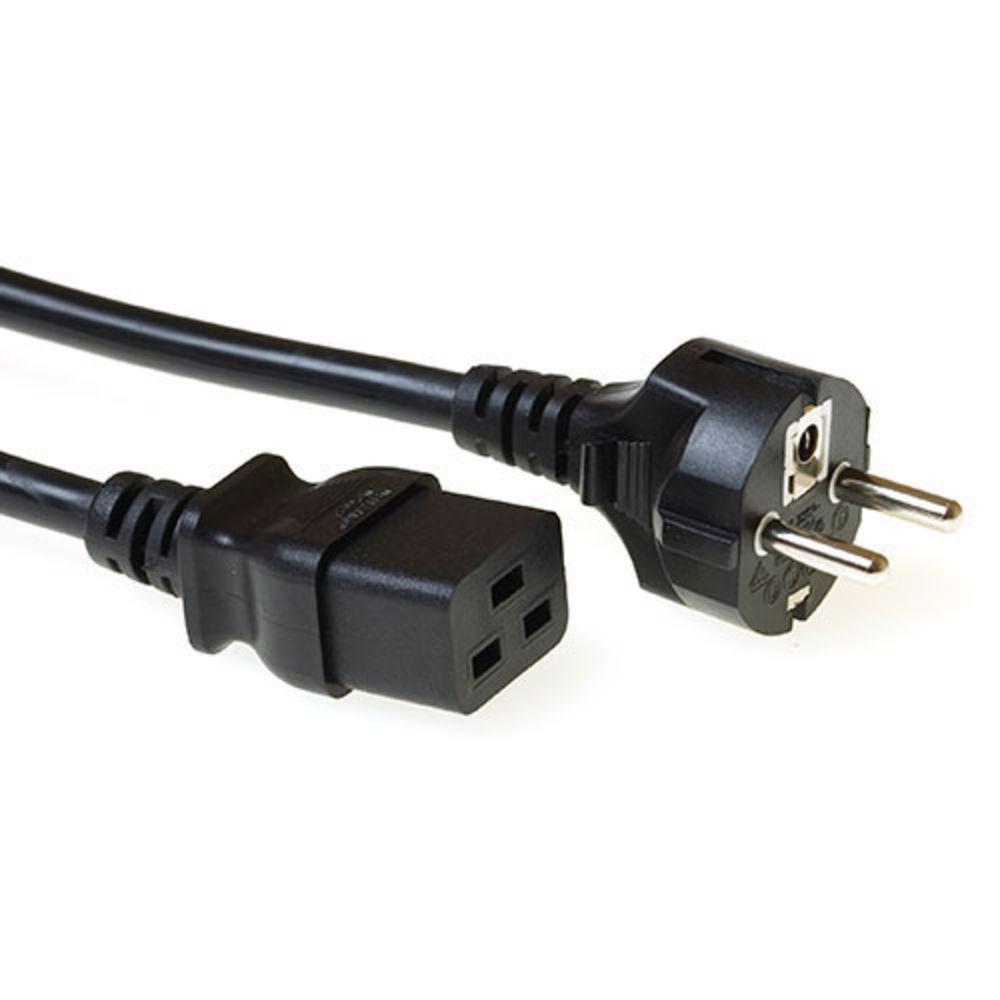 ACT AK5412 захранващ кабел Schuko (CEE 7/7) към IEC 60320 C19, 2 м, черен | JAR Computers ACT AK5412 захранващ кабел Schuko (CEE 7/7) към IEC 60320 C19, 2 м, черен